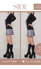 モデル：163cm（着用サイズ：FREE/F-L　着用カラー：BLK）