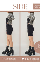 モデル：163cm（着用サイズ：FREE/F-L　着用カラー：BLK）