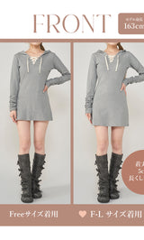 モデル：163cm（着用サイズ：FREE/F-L　着用カラー：GRY）