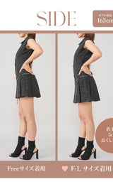 モデル：163cm（着用サイズ：FREE/F-L　着用カラー：BLK）