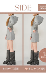 モデル：163cm（着用サイズ：FREE/F-L　着用カラー：GRY）