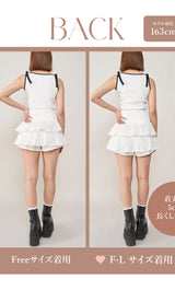 モデル：163cm（着用サイズ：FREE/F-L　着用カラー：WHT）