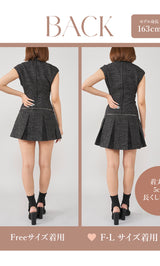 モデル：163cm（着用サイズ：FREE/F-L　着用カラー：BLK）