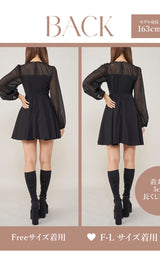 モデル：163cm（着用サイズ：FREE/F-L　着用カラー：BLK）
