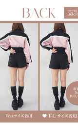 モデル：163cm（着用サイズ：FREE/F-L　着用カラー：BLK）