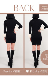 モデル：163cm（着用サイズ：FREE/F-L　着用カラー：BLK）