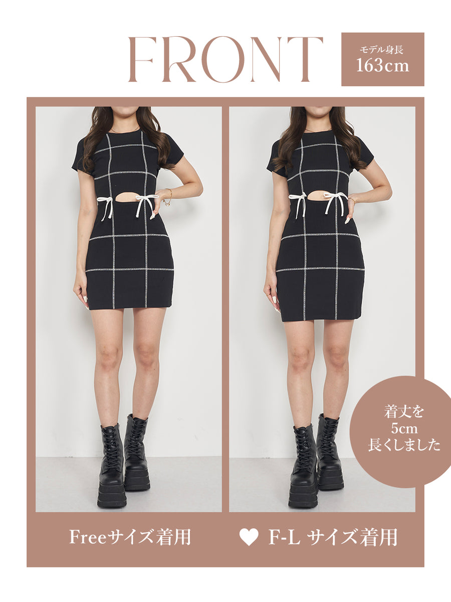 モデル：163cm（着用サイズ：FREE/F-L　着用カラー：BLK）