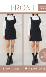 モデル：163cm（着用サイズ：FREE/F-L　着用カラー：BLK）