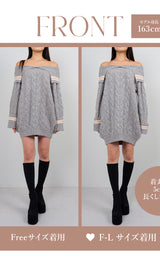 モデル：163cm（着用サイズ：FREE/F-L　着用カラー：GRY）