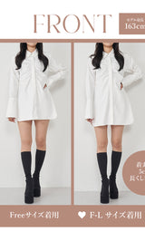 モデル：163cm（着用サイズ：FREE/F-L　着用カラー：WHT）