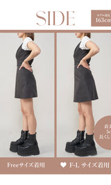 モデル：163cm（着用サイズ：FREE/F-L　着用カラー：BLK）