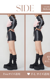 モデル：163cm（着用サイズ：FREE/F-L　着用カラー：BLK）