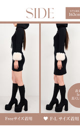 モデル：163cm（着用サイズ：FREE/F-L　着用カラー：BLK）