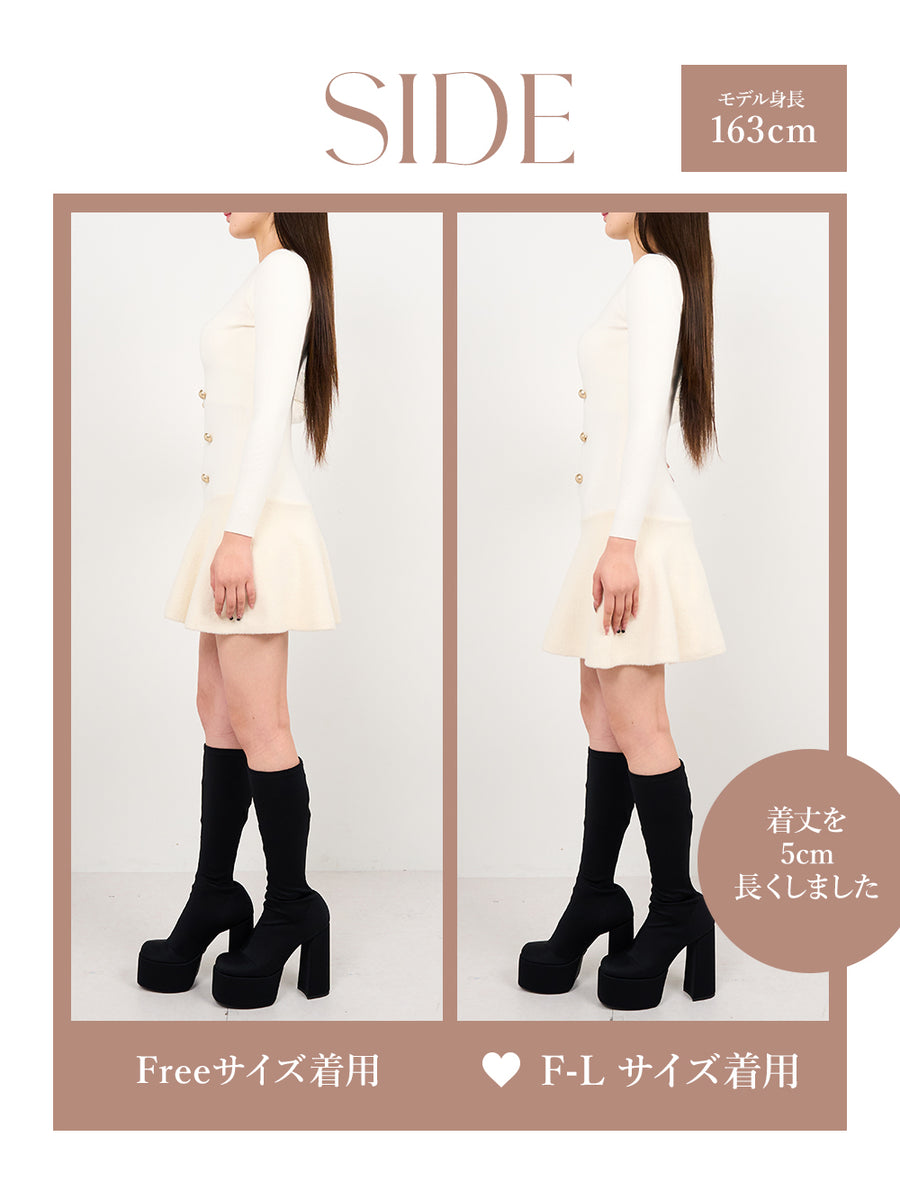 モデル：163cm（着用サイズ：FREE/F-L　着用カラー：IVO）