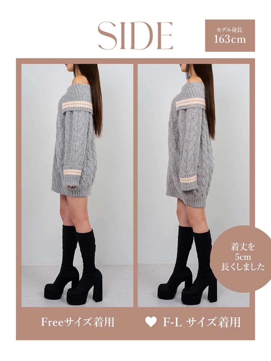モデル：163cm（着用サイズ：FREE/F-L　着用カラー：GRY）