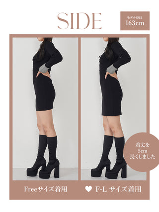 モデル：163cm（着用サイズ：FREE/F-L　着用カラー：BLK）