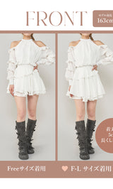 モデル：163cm（着用サイズ：FREE/F-L　着用カラー：WHT）