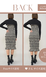モデル：163cm（着用サイズ：FREE/F-L　着用カラー：BLK）