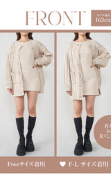 モデル：163cm（着用サイズ：FREE/F-L　着用カラー：BEG）