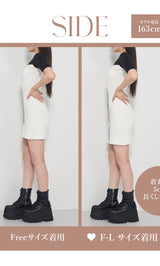 モデル：163cm（着用サイズ：FREE/F-L　着用カラー：WHT）
