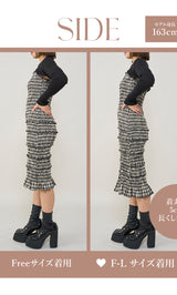 モデル：163cm（着用サイズ：FREE/F-L　着用カラー：BLK）