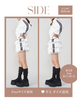 モデル：163cm（着用サイズ：FREE/F-L　着用カラー：WHT）