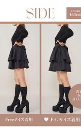 モデル：163cm（着用サイズ：FREE/F-L　着用カラー：BLK）
