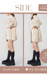 モデル：163cm（着用サイズ：FREE/F-L　着用カラー：BEG）