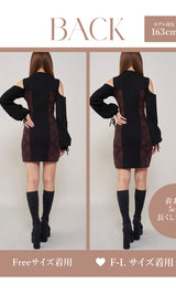 モデル：163cm（着用サイズ：FREE/F-L　着用カラー：BLK）