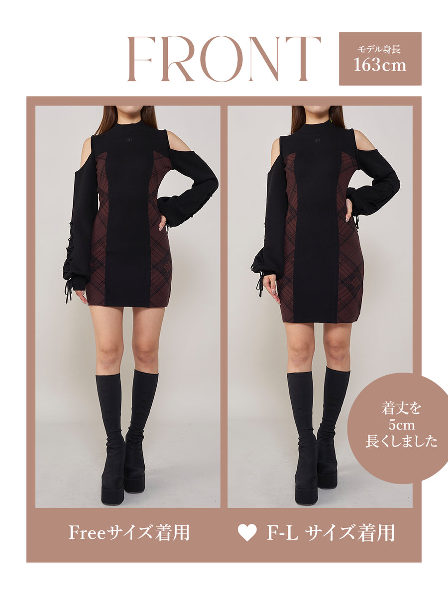 モデル：163cm（着用サイズ：FREE/F-L　着用カラー：BLK）
