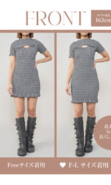 モデル：163cm（着用サイズ：FREE/F-L　着用カラー：BLK）