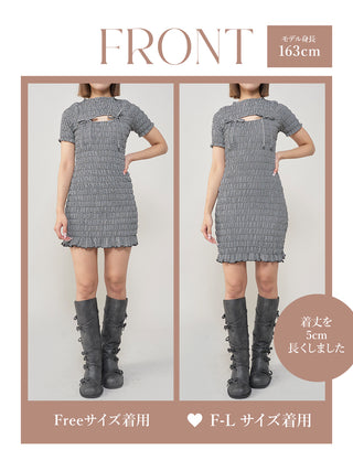 モデル：163cm（着用サイズ：FREE/F-L　着用カラー：BLK）