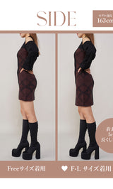 モデル：163cm（着用サイズ：FREE/F-L　着用カラー：BLK）