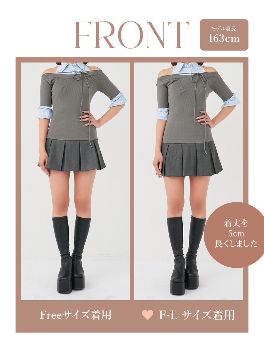 モデル：163cm（着用サイズ：FREE/F-L　着用カラー：GRY）