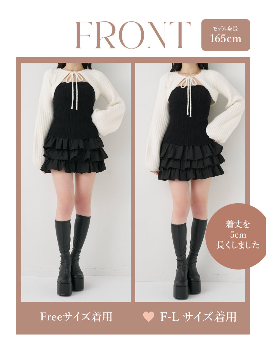 モデル：165cm（着用サイズ：FREE/F-L　着用カラー：BLK）