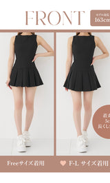 モデル：163cm（着用サイズ：FREE/F-L　着用カラー：BLK）