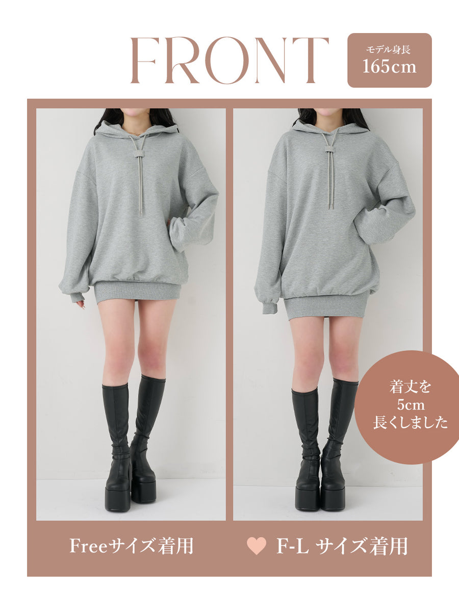 モデル：165cm（着用サイズ：FREE/F-L　着用カラー：GRY）