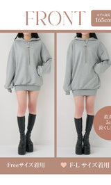 モデル：165cm（着用サイズ：FREE/F-L　着用カラー：GRY）