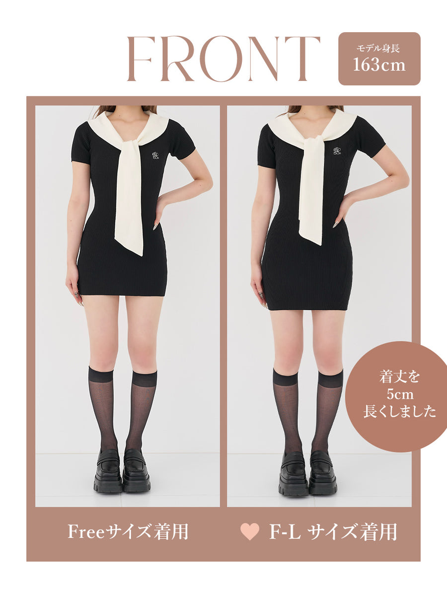 モデル：163cm（着用サイズ：FREE/F-L　着用カラー：BLK）