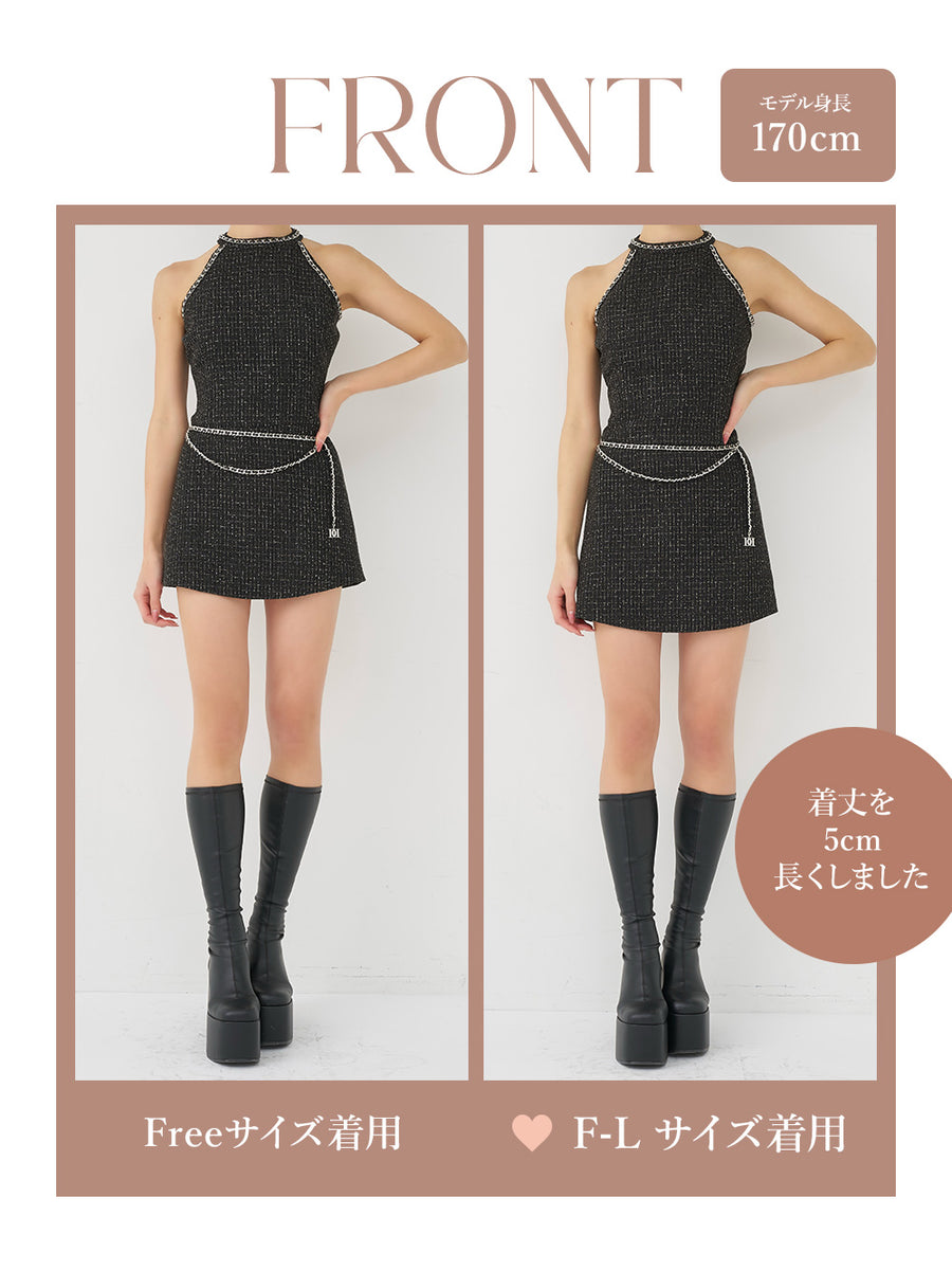 モデル：170cm（着用サイズ：FREE/F-L　着用カラー：BLK）