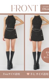 モデル：170cm（着用サイズ：FREE/F-L　着用カラー：BLK）