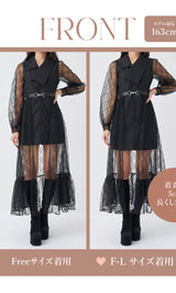 モデル：163cm（着用サイズ：FREE/F-L　着用カラー：BLK）