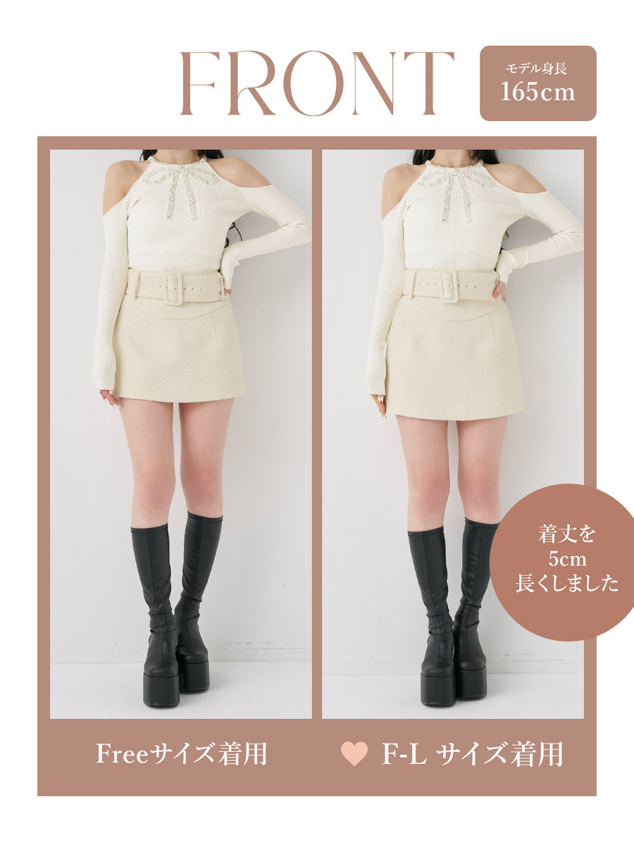 モデル：165cm（着用サイズ：FREE/F-L　着用カラー：IVO）