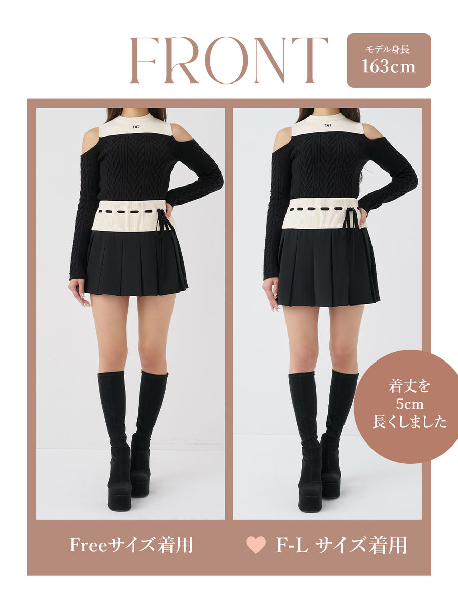 モデル：163cm（着用サイズ：FREE/F-L　着用カラー：BLK）