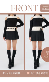 モデル：163cm（着用サイズ：FREE/F-L　着用カラー：BLK）
