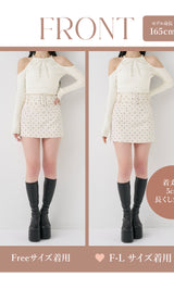 モデル：165cm（着用サイズ：FREE/F-L　着用カラー：WHT）
