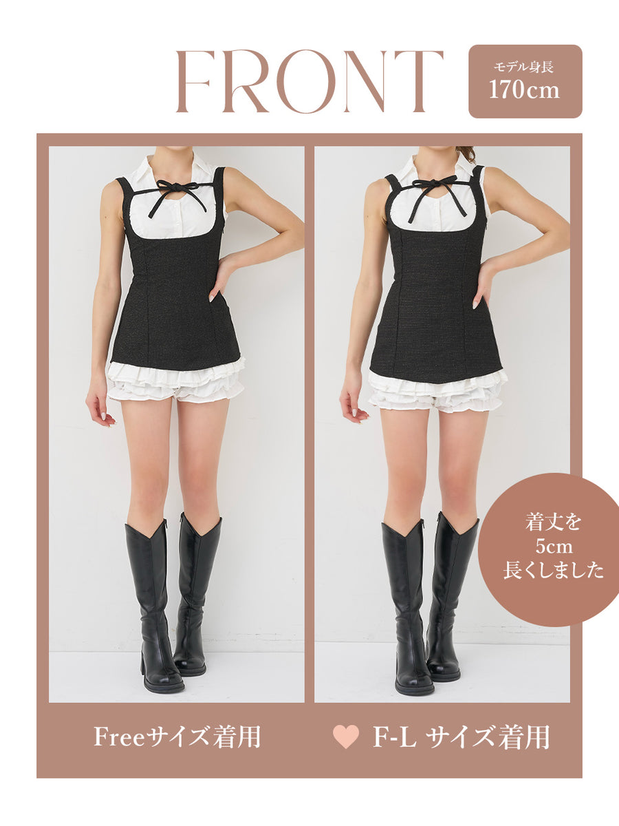 モデル：170cm（着用サイズ：FREE/F-L　着用カラー：BLK）