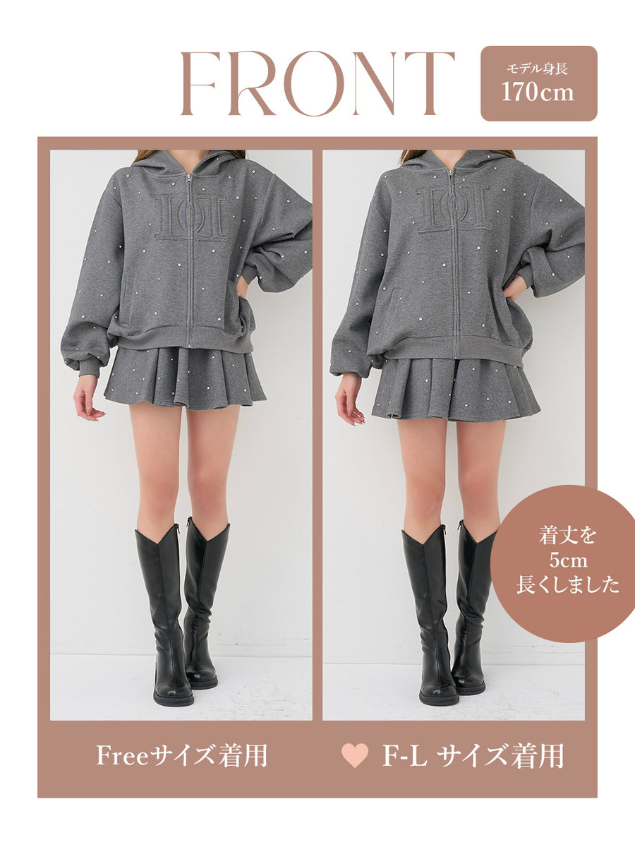 モデル：170cm（着用サイズ：FREE/F-L　着用カラー：GRY）