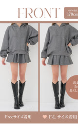 モデル：170cm（着用サイズ：FREE/F-L　着用カラー：GRY）