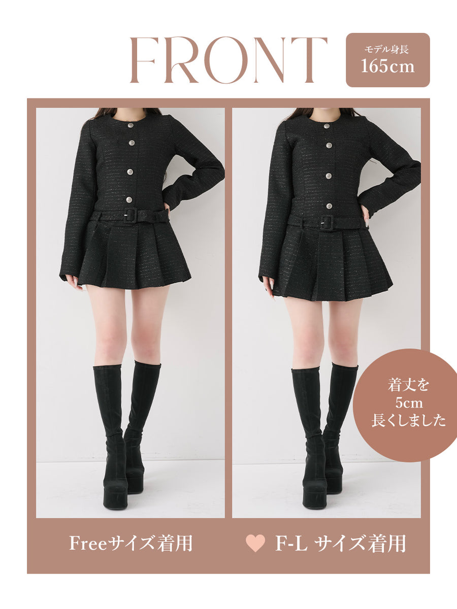 モデル：165cm（着用サイズ：FREE/F-L　着用カラー：BLK）